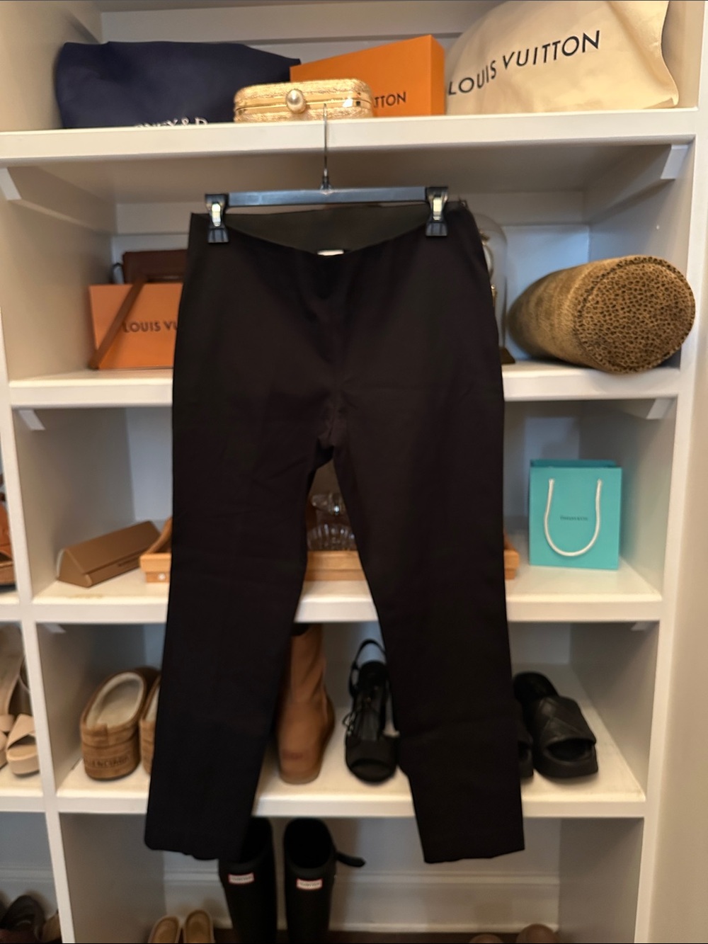 a new day Black Ribbed Top with Label Detail